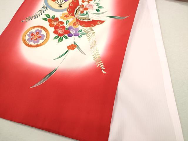 平和屋着物[]お宮参り　女の子　祝着　産着　初着　のしめ　舞蝶吉祥花文　暈し染め　金彩　逸品　CAAZ7114ze