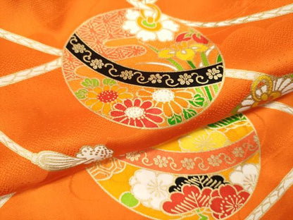 平和屋着物[]お宮参り　女の子　祝着　産着　初着　のしめ　鈴吉祥花文　金彩　逸品　CAAZ7123ze
