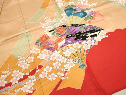 平和屋着物[]お宮参り　女の子　祝着　産着　初着　のしめ　飛鶴鞠花鳥文　金彩　逸品　CAAZ7130ze