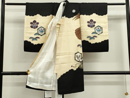 平和屋着物[]お宮参り　男の子　祝着　産着　初着　のしめ　鷹　宝尽くし風景文　金彩　逸品　CAAZ7131ze