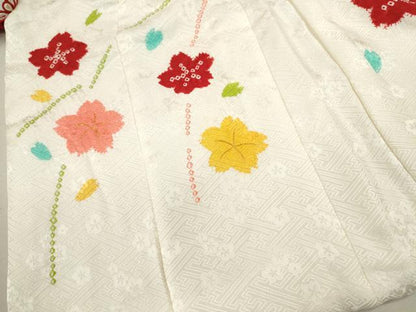 平和屋着物[]七五三　女の子　３歳　被布　絞り　舞桜文　金糸　逸品　CAAZ7136ze