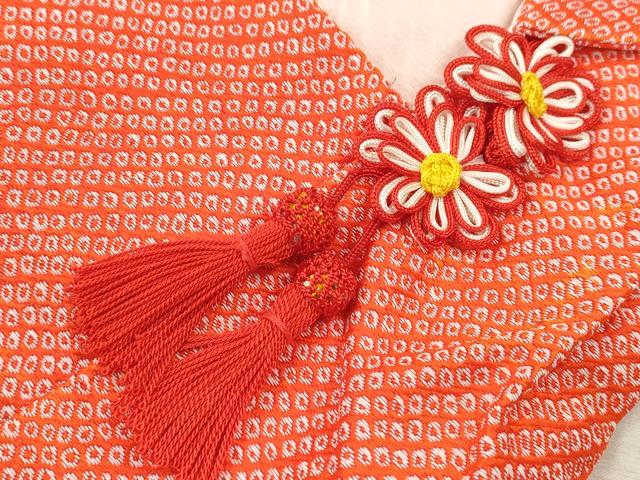 平和屋着物[]七五三　女の子　３歳　被布　鹿の子文様　逸品　CAAZ7137ze