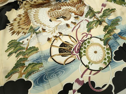 平和屋着物[]七五三 男の子 祝着・長襦袢セット 鷹 風景松文 金彩 逸品 CAAZ7141ze