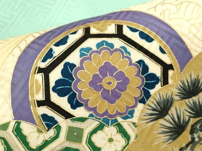 平和屋着物[]お宮参り　男の子　祝着　産着　初着　のしめ　駒刺繍　鷹　松竹梅扇面吉祥文　暈し染め　金彩　逸品　CAAZ7145ze