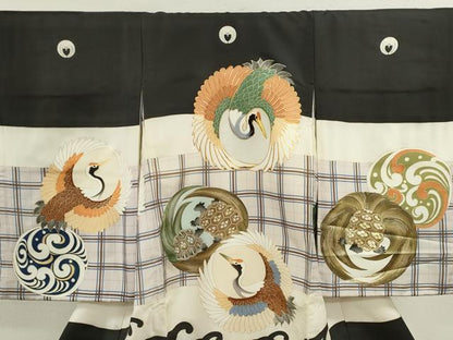平和屋着物[]お宮参り　男の子　祝着　産着　初着　のしめ　駒刺繍　飛鶴　蓑亀吉祥丸文　金彩　逸品　CAAZ7146ze