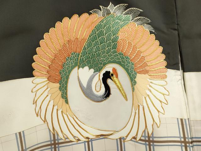平和屋着物[]お宮参り　男の子　祝着　産着　初着　のしめ　駒刺繍　飛鶴　蓑亀吉祥丸文　金彩　逸品　CAAZ7146ze