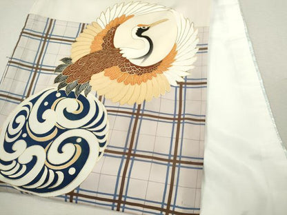平和屋着物[]お宮参り　男の子　祝着　産着　初着　のしめ　駒刺繍　飛鶴　蓑亀吉祥丸文　金彩　逸品　CAAZ7146ze