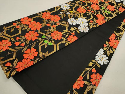 平和屋着物[]七五三　女の子　７歳　祝着　四つ身　袋帯セット　駒刺繍　絞り　雲取り鳳凰花丸文　逸品　CAAZ7149ze
