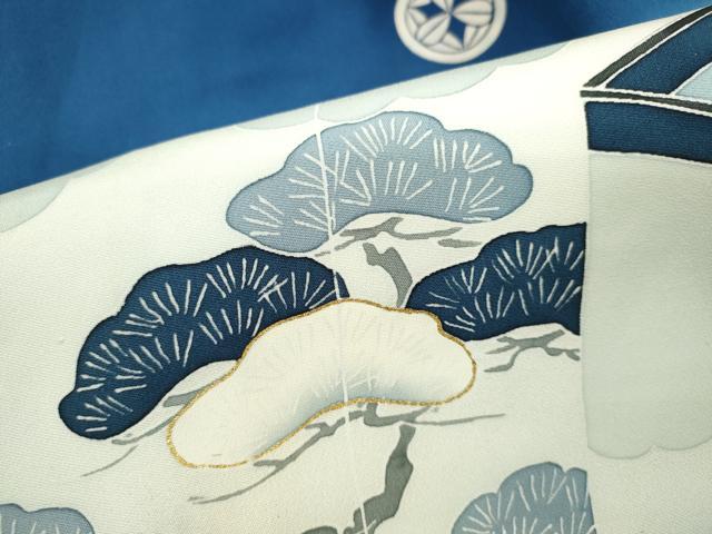 平和屋着物[]お宮参り　男の子　祝着　産着　初着　のしめ　鷹　屏風草花文　金彩　逸品　CAAZ7161ze