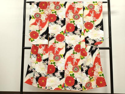 平和屋着物∵女の子　十三参り　子供　祝着　草花文　暈し染め　金銀彩　逸品　CAAZ7172ze