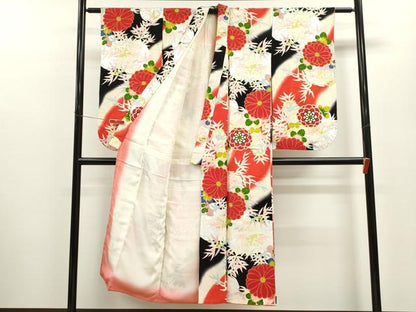 平和屋着物∵女の子　十三参り　子供　祝着　草花文　暈し染め　金銀彩　逸品　CAAZ7172ze