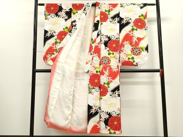 平和屋着物∵女の子　十三参り　子供　祝着　草花文　暈し染め　金銀彩　逸品　CAAZ7172ze
