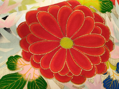 平和屋着物∵女の子　十三参り　子供　祝着　草花文　暈し染め　金銀彩　逸品　CAAZ7172ze