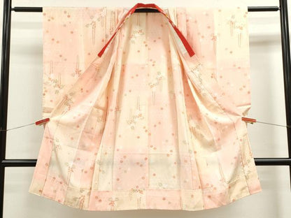 平和屋着物[]七五三　女の子　７歳　長襦袢　網目藤梅文　暈し染め　半衿刺繍　逸品　CAAZ7178ze