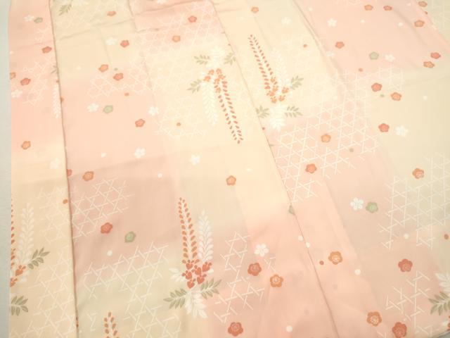 平和屋着物[]七五三　女の子　７歳　長襦袢　網目藤梅文　暈し染め　半衿刺繍　逸品　CAAZ7178ze