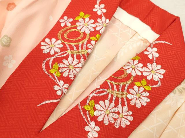 平和屋着物[]七五三　女の子　７歳　長襦袢　網目藤梅文　暈し染め　半衿刺繍　逸品　CAAZ7178ze