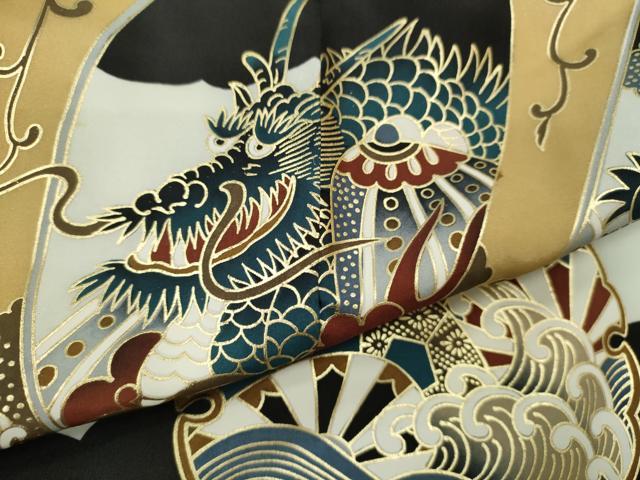 平和屋着物[]七五三　男の子　羽織　龍　兜雪輪鳳凰文　金彩　逸品　CAAZ7181ze