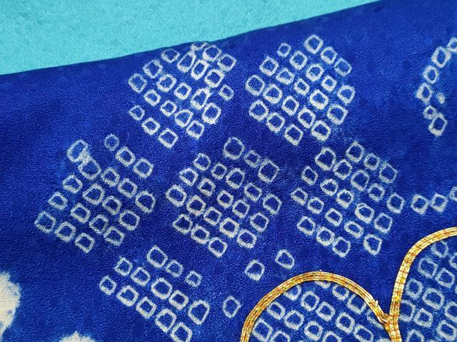 平和屋着物[]七五三　女の子　７歳　祝着　四つ身　袋帯セット　駒刺繍　絞り　花唐草文　金彩　逸品　CAAZ7182ze