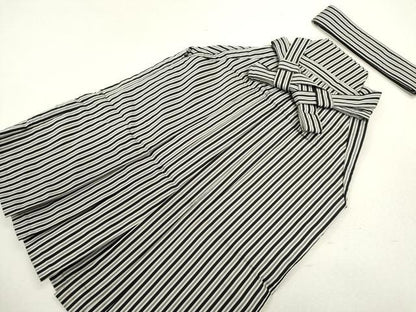 平和屋着物[]七五三　男の子　行灯袴・小物セット　縞　洗える着物　CAAZ7183ze