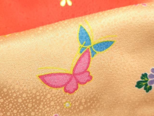 平和屋着物[]七五三　女の子　３歳　祝着　三つ身　長襦袢・被布セット　花籠舞蝶文　暈し染め　洗える着物　CAAZ7185ze