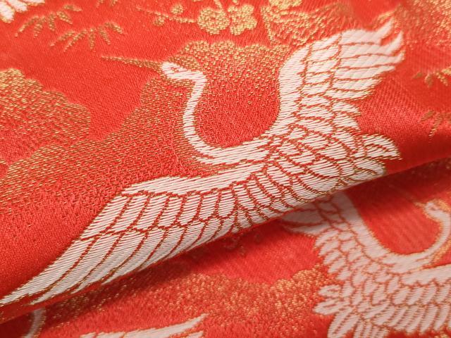 平和屋着物[]七五三　女の子　３歳　被布　飛鶴風景文　金糸　逸品　CAAZ7187ze
