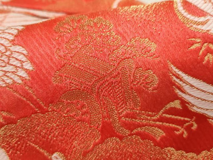 平和屋着物[]七五三　女の子　３歳　被布　飛鶴風景文　金糸　逸品　CAAZ7187ze
