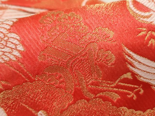 平和屋着物[]七五三　女の子　３歳　被布　飛鶴風景文　金糸　逸品　CAAZ7187ze