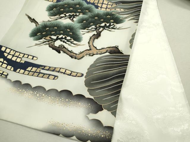 平和屋着物[]お宮参り　男の子　祝着　産着　初着　のしめ　鷹人物風景文　暈し染め　金彩　逸品　CAAZ7189ze