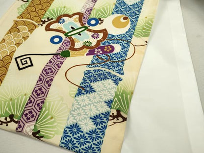 平和屋着物[]お宮参り　男の子　祝着　産着　初着　のしめ　刺繍　鷹　宝尽くし吉祥間道　黒地　逸品　CAAZ7191ze