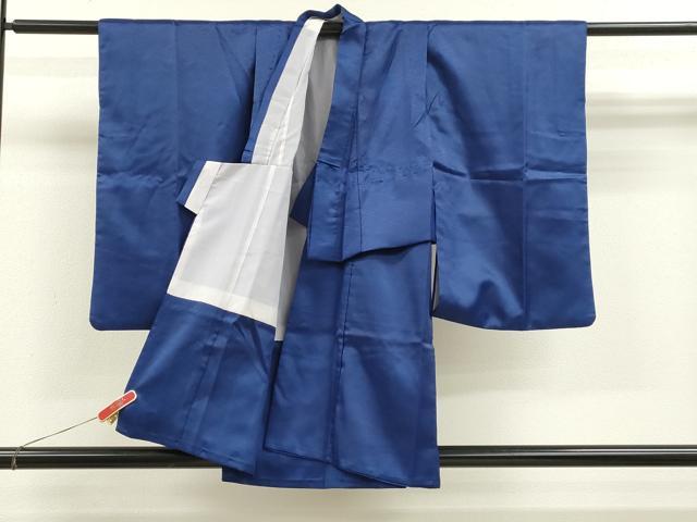 平和屋着物[]七五三　男の子　祝着・羽織・長襦袢・袴セット　駒刺繍　扇面青海波　紺色　洗える着物　CAAZ7198ze