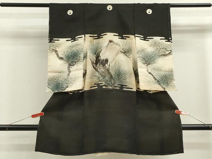 平和屋着物[]中国三大刺繍　相良刺繍　お宮参り　男の子　祝着　産着　初着　のしめ　手描き　鶴　枝松文　逸品　CAAZ7199ze
