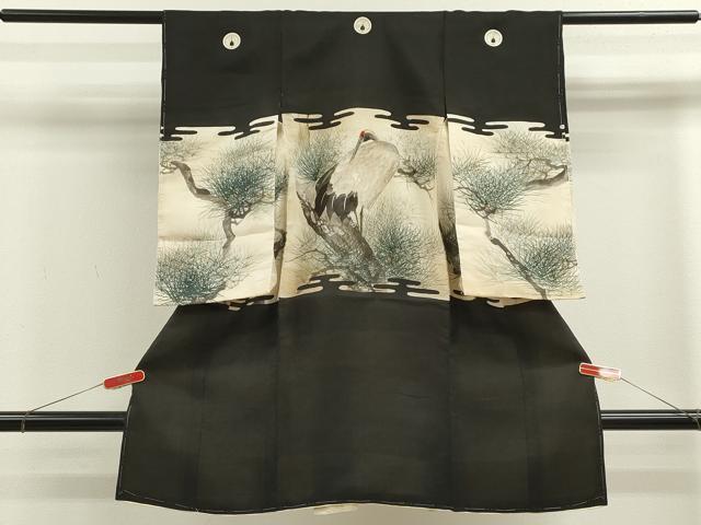 平和屋着物[]中国三大刺繍　相良刺繍　お宮参り　男の子　祝着　産着　初着　のしめ　手描き　鶴　枝松文　逸品　CAAZ7199ze