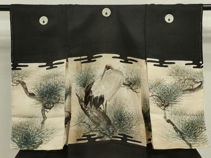 平和屋着物[]中国三大刺繍　相良刺繍　お宮参り　男の子　祝着　産着　初着　のしめ　手描き　鶴　枝松文　逸品　CAAZ7199ze