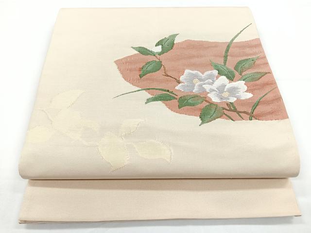 平和屋着物◎太鼓柄袋帯　枝花文　正絹　逸品　CAAZ7201nb