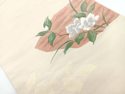 平和屋着物◎太鼓柄袋帯　枝花文　正絹　逸品　CAAZ7201nb