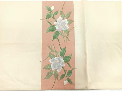 平和屋着物◎太鼓柄袋帯　枝花文　正絹　逸品　CAAZ7201nb