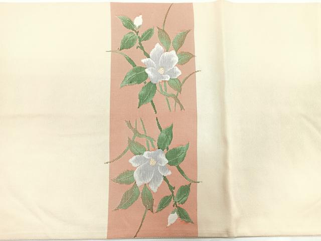 平和屋着物◎太鼓柄袋帯　枝花文　正絹　逸品　CAAZ7201nb