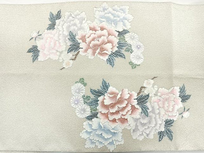 平和屋着物◎太鼓柄袋帯　綴れ　花車文　銀彩　正絹　逸品　CAAZ7204nb