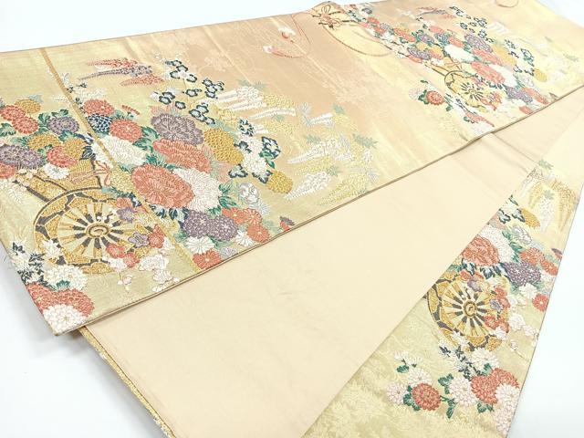 平和屋着物◎六通柄袋帯　花車文　金糸　正絹　逸品　CAAZ7265nb
