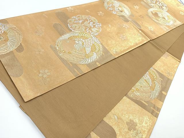 平和屋着物◎六通柄袋帯 唐織 鳳凰花丸文 金銀糸 正絹 逸品 CAAZ7300nb