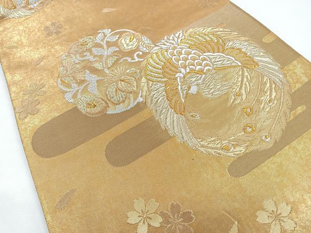 平和屋着物◎六通柄袋帯 唐織 鳳凰花丸文 金銀糸 正絹 逸品 CAAZ7300nb