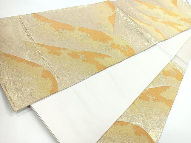 平和屋着物◎六通柄袋帯 綾つづれ 遠山風景文 引箔錦 正絹 逸品 CAAZ7313nb