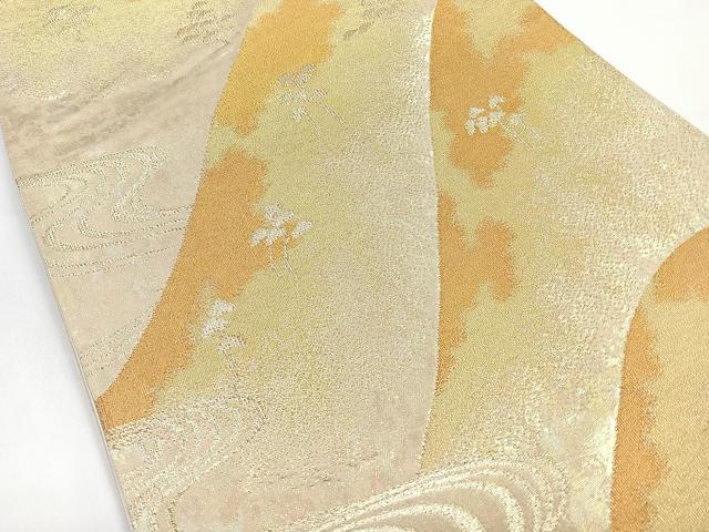 平和屋着物◎六通柄袋帯 綾つづれ 遠山風景文 引箔錦 正絹 逸品 CAAZ7313nb