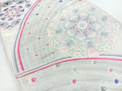 平和屋着物◎西陣 六通柄袋帯 唐織 宝相華 銀糸 正絹 逸品 CAAZ7318nb