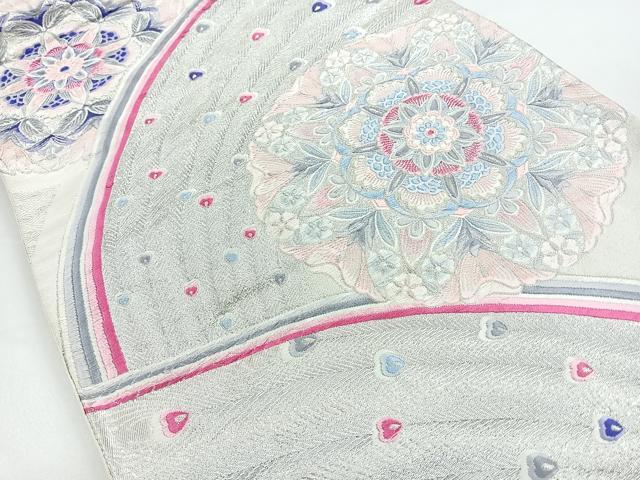 平和屋着物◎西陣 六通柄袋帯 唐織 宝相華 銀糸 正絹 逸品 CAAZ7318nb
