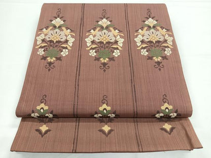 平和屋着物◎六通柄袋帯 更紗花鳥文 正絹 逸品 CAAZ7325nb
