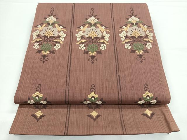 平和屋着物◎六通柄袋帯 更紗花鳥文 正絹 逸品 CAAZ7325nb