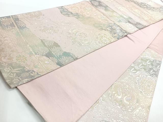 平和屋着物◎六通柄袋帯 道長花鳥文 金銀糸 正絹 逸品 CAAZ7327nb