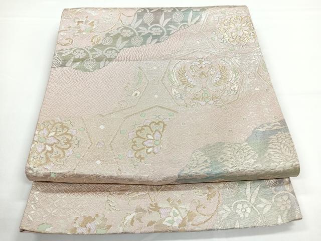 平和屋着物◎六通柄袋帯 道長花鳥文 金銀糸 正絹 逸品 CAAZ7327nb