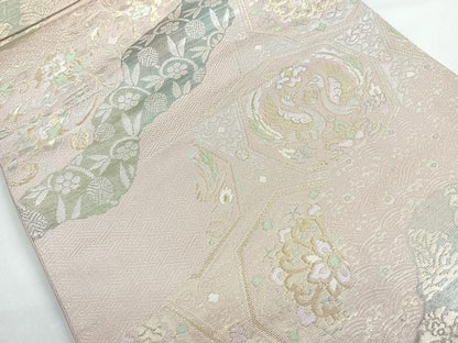 平和屋着物◎六通柄袋帯 道長花鳥文 金銀糸 正絹 逸品 CAAZ7327nb